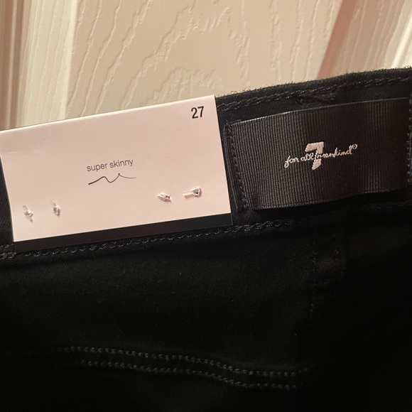 NWT 7 For All Mankind The Black Coated High Waist Ankle Skinny, 27 - Picture 11 of 16